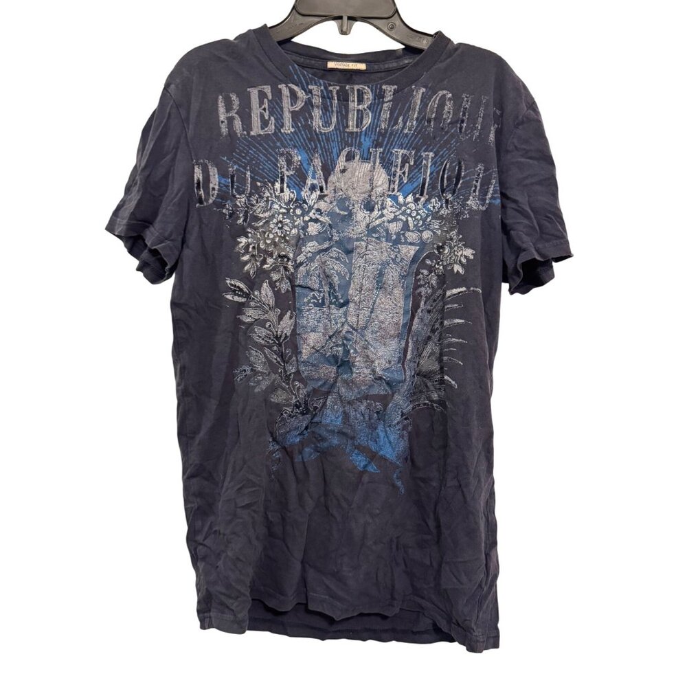 Vintage American Eagle Outfitters Graphic T-Shirt Men Small Blue Vintage Fit 100